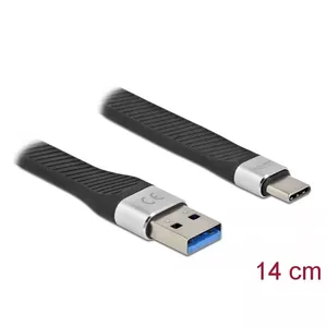 Плоский шлейфовый кабель DeLOCK USB 3.2 Gen 1 Type-A к Type-C 14 см