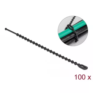 Beaded Cable Tie DeLOCK 19566 L 100 x W 2.4 mm black 100 pieces