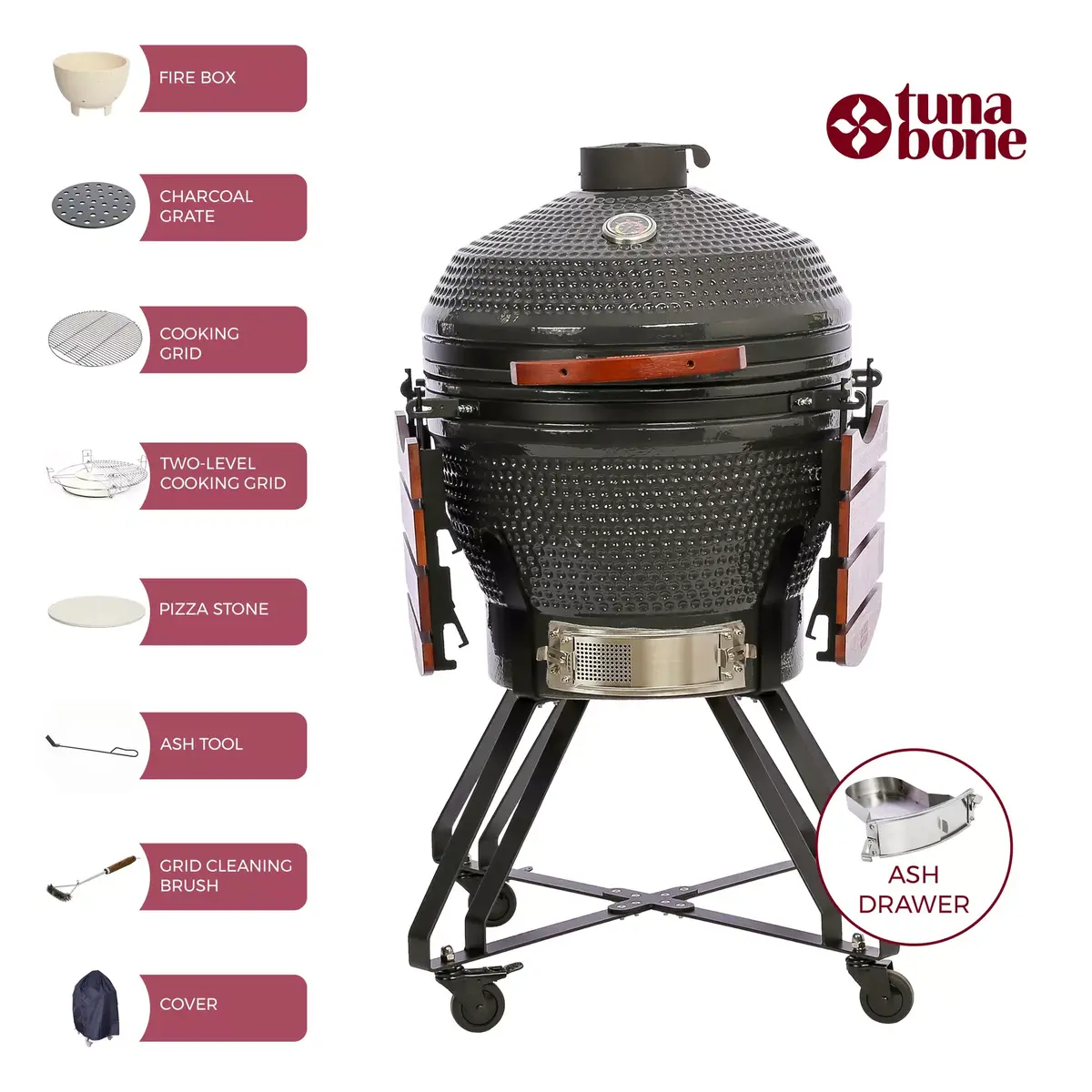 Угольный камадо-гриль TUNABONE Pro 24 inch Photo 14