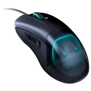 Ambidextrous gaming mouse nacon PCGM-500ES — Optical, USB-A, 6400 DPI, 2 buttons, scroll wheel, black