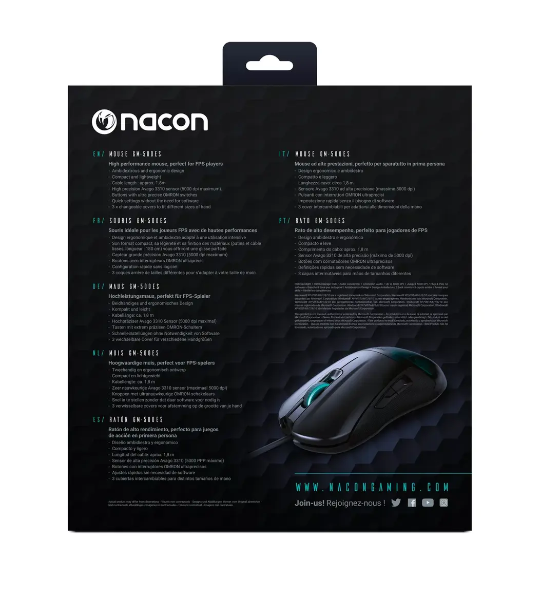 nacon PCGM-500ES ambidextrous optical mouse Photo 8