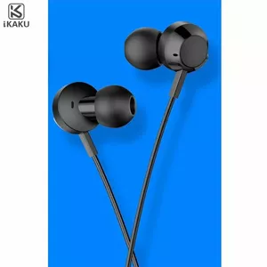 Проводные наушники-вкладыши iKaku Kongling KSC-467 с микрофоном и пультом, разъем 3.5 мм, кабель 1.2 м, черные