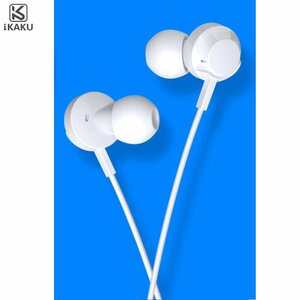 iKaku Kongling Universālas In-Ear Mūzikas un Zvanu Austņas 3.5mm 1.2m Vads ar Mikrofonu un Pulti Balta
