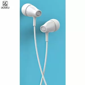 iKaku Erman Universālas In-Ear Mūzikas un Zvanu Austņas 3.5mm 1.2m Vads ar Mikrofonu un Pulti Balta