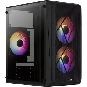 PC case AEROCOOL CS107V2 Mini Tower — Black, microATX/Mini-ITX, 2x120mm fans, 1x3.5" + 2x2.5" bays