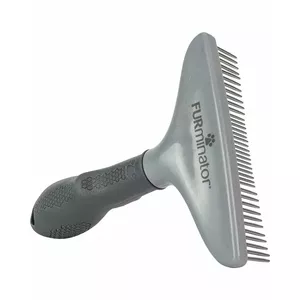 Zirgveida ķemmēšanas rīks (deshedder) FURminator 4048422141341 biezai, blīvai kažokādai — piemērots kaķiem un suņiem, ergonomiska neslīdoša rokturis, melns