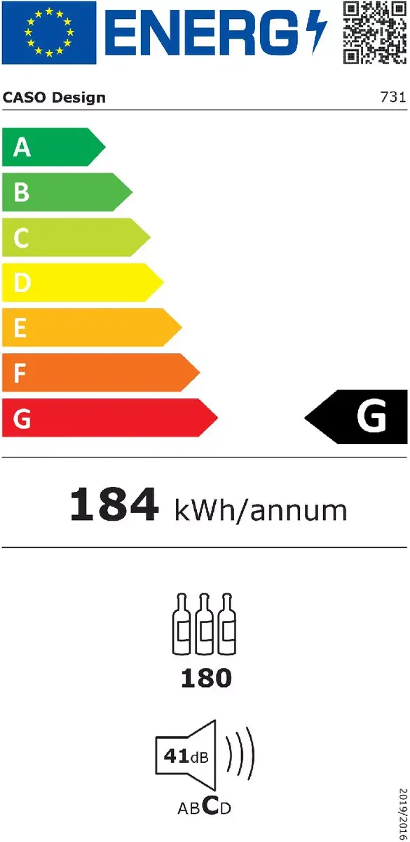 Vīna dzesētājs Caso Wine Exclusive 180 Smart Compressor Photo 5