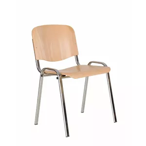 nowy styl ISO CHROME WOOD krēsls — koka sēdeklis un hroma rāmis, modelis 350-01463