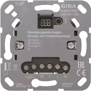 Room temperature control insert with sensor connection Gira model 539500