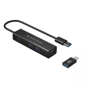 USB Hub Conceptronic 4-Port Aluminum HUBBIES06B