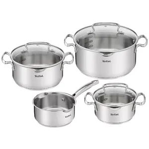 Boiling pan set Tefal Duetto+ G719S7, stainless steel, 7 pcs (saucepans Ø16/20/24 cm, casserole Ø16 cm), induction, lids, ovenproof to 250°C