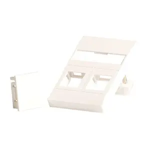Lanview LVN126097 Screwless Wall Plate and Switch Cover for 2 x RJ45 Keystone Jacks White