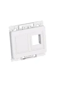 Lanview LVN126160 Wall Plate and Switch Cover for 2 Keystone Jacks Screwless Plastic White