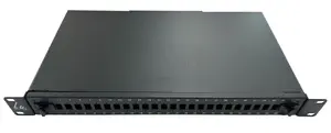 Lanview LVO231544 1U Rack Mount Fiber Patch Panel with 24 Ports SC/LC Connectors and LC Fiber Optic Interface in Black