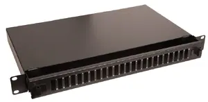 Lanview LVO231552 1U rack-mountable fiber patch panel with 24 ports and SC/LC connectors in black color