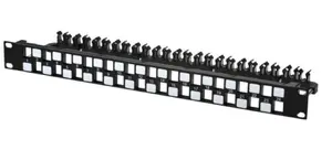 Lanview LVN127597 1U Rackmount Patch Panel with 24 RJ-45 Ports for Cat5e Cables Black