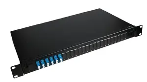 Lanview LVO233835 1U Rack Mount Fiber Patch Panel with 24 Ports and 6 LC Connectors in Black