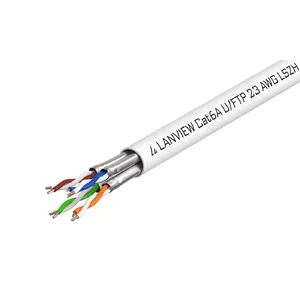 Tīkla kabelis Lanview LVN122430 U/FTP Cat6a 500m Balts