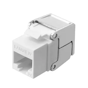 Lanview LVN128084 Cat6a Unshielded Flip Jack Flat Metallic RJ-45 Keystone Module