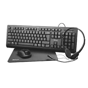 Trust Primo keyboard Mouse included USB QWERTZ German Black