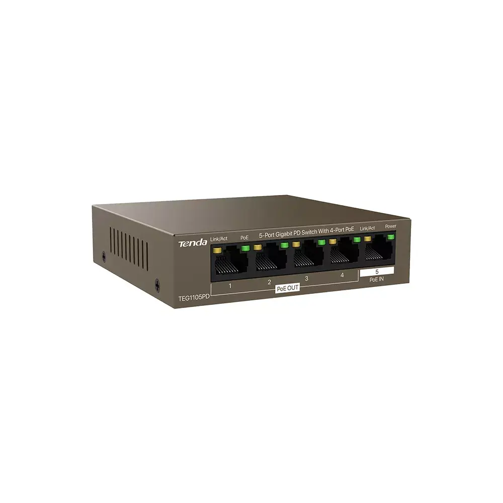 TENDA TEG1105PD 5 portu Gigabit PoE slēdzis Photo 2