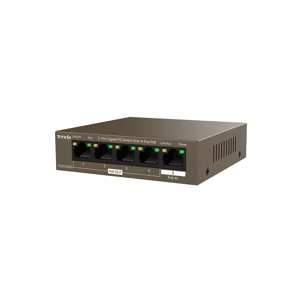 TENDA TEG1105PD 5 portu Gigabit PoE slēdzis Photo 3