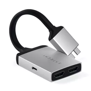 USB graphics adapter Satechi ST-TCDHAS — Black/Silver, 66.8×47.8×1.9 mm