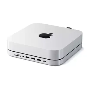 Satechi USB Type-C alumīnija statīvs un centrmezgls priekš Apple Mac mini (sudraba krāsā)