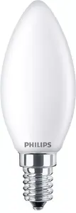Philips LED Classic B35 E14 4.3W 470lm 2700K silti balta LED spuldze