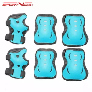 SportVida Children Hard Shell Anatomic Safe Protectors for Elbow & Knees & Palms (size L) Turquoise