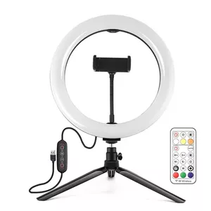 Кольцевая LED-лампа Puluz PKT3082B 26 см со штативом и держателем для телефона