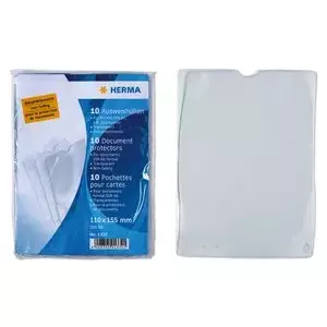 ID holder Herma 1329, transparent pocket for cards/documents, 85 x 125 mm