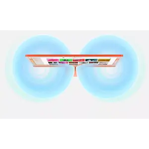 Powerful six-speaker system with deep bass