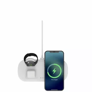 Devia Wireless Charger Bezvadu Lādētājs 3in1 / Viedtālrunim / Apple Watch / Austiņām / USB / Balts