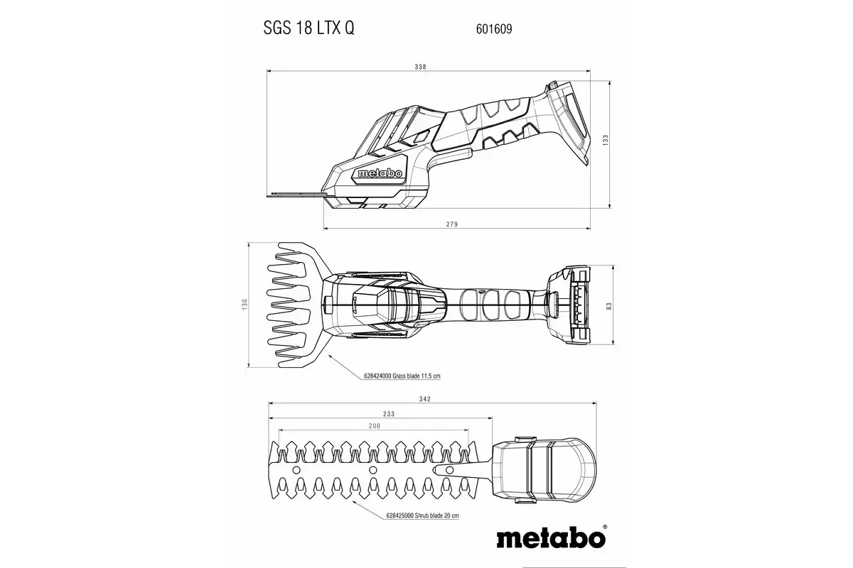 Cordless Grass Shear Metabo SGS 18 LTX Q Photo 4
