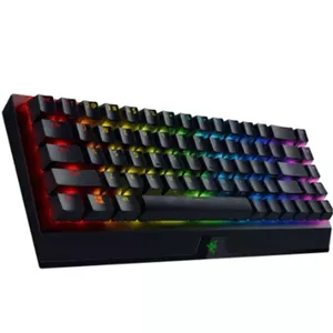 Razer BlackWidow V3 Mini HyperSpeed mehāniskā spēļu klaviatūra, RGB LED apgaismojums, Nordic, bezvadu, melna, dzeltena slēdzis