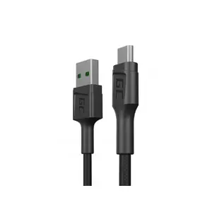 USB 2.0 cable Green Cell KABGC23, USB A to Micro-USB B, 0.3 m, black