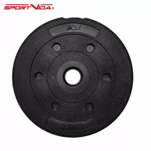 SportVida Rubbered Universal Disc weight for the griffin 2.5kg with 26mm hole (1pcs) Black