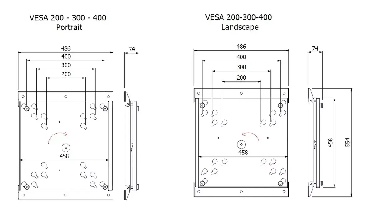 Multibrackets M VESA Wallmount Flip 200/300/400 Photo 7