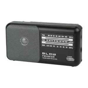 Portable radio BLOW 77-533 — Analog AM/FM, 3.5 mm headphone jack, external antenna, battery powered (3 V), black
