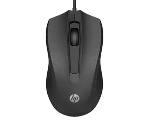 Проводная мышь HP Wired Mouse 100 черная оптическая USB Type-A для офиса с колесом прокрутки