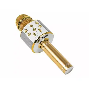 Vadais mikrofons BLOW PRM 402 gold — dinamisks karaoke mikrofons, rokā turams