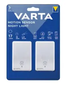 Varta Motion Sensor Night Light Twin Pack Ночник настенный Белый Батарейки AAA 17 лм 16624 101 402