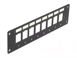 Patch panel DELOCK 86597 — metal, black, 50 mm x 1.6 mm x 185 mm