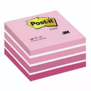 *Līmlapiņu kubs 3M Post-it 76x76mm/450lap. pasteļrozā krāsās