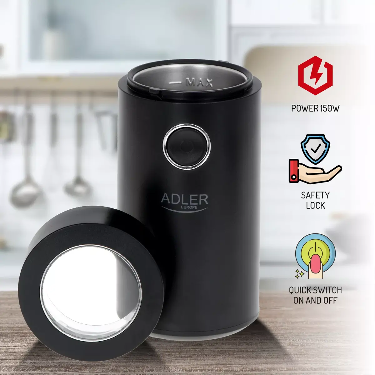 Жерновая кофемолка Adler AD4446BS Photo 9