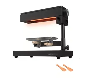 Raclette grils CECOTEC Cheese&Grill 6000, 600 W, taisnstūra, ar regulējamu termostatu, melns