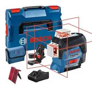 Line level Bosch GLL 3-80 C Professional — range 30 m, accuracy ±0.2 mm/m, self-levelling ±4°, tripod 1/4 & 5/8", battery