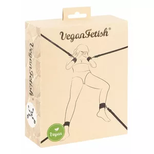 Набор фиксаторов для кровати vegan fetish 24931601001 — регулируемые полиуретановые ремни, манжеты 6,5 см, ремни 180 см