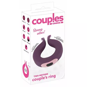 Couples Choice ring vibrator, silicone, rechargeable, 2 motors, 10 modes, waterproof, Ø 3.7 cm, length 8.7 cm, purple